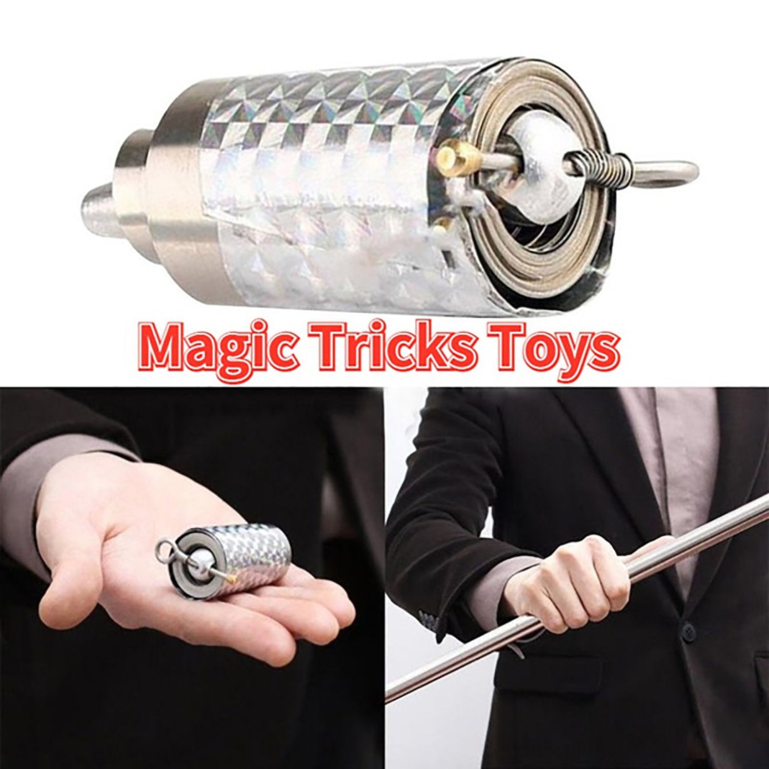 1697 Magic Toy Metal High Elasticity Steel Silver Appearing Cane Magic Toy Magic Steel 1697 Magic Toy Metal High Elasticity Steel Silver Appearing Cane Magic Toy Magic Steel